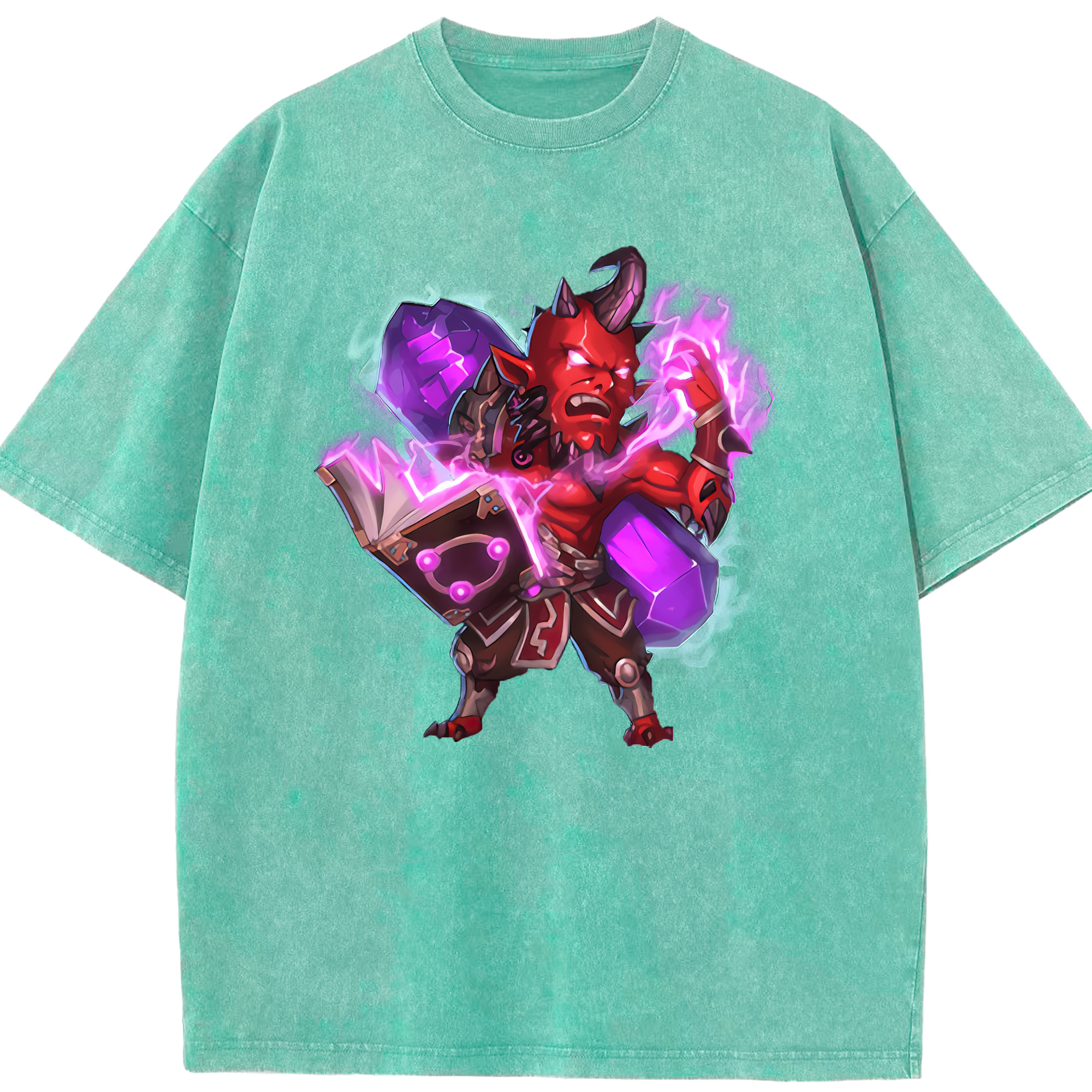 リーグ・オブ・レジェンド League of Legends LOL 綿100% ヴィンテージ風 半袖Tシャツ（フロントプリント）